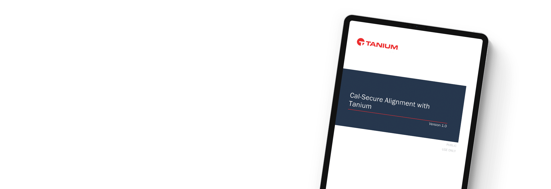 Tablet showing Cal-Secure Alignment with Tanium solution