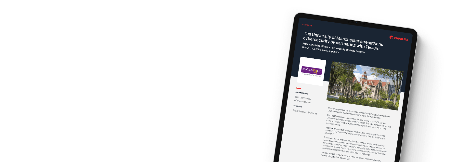 University of Manchester cybersecurity case study with Tanium