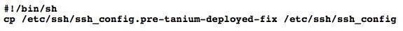 Shell script command for restoring SSH configuration backup