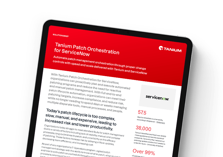 Mobile featured image: Patch Orchestration for ServiceNow data sheet