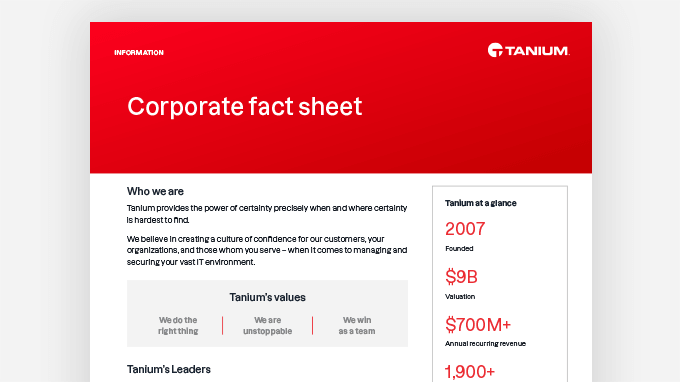 Tanium 기업 개요서의 썸네일
