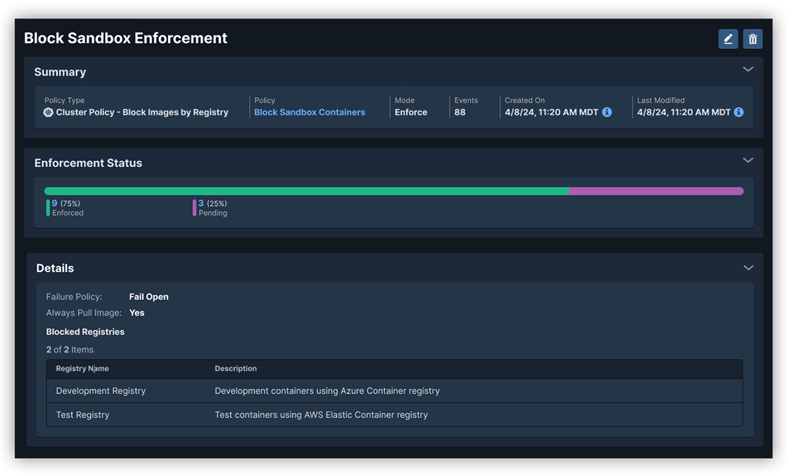 Runtime policy enforcement