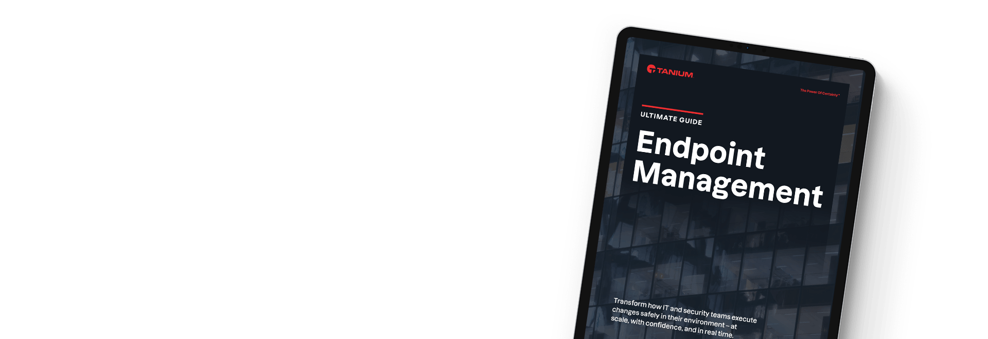Ultimate Guide to Endpoint Management whitepaper on tablet