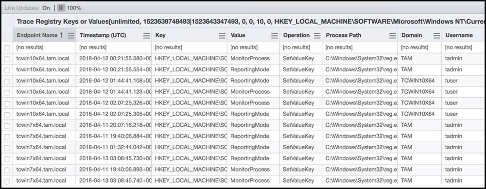 Tanium Trace registry key showing Notepad++ supply chain compromise detection