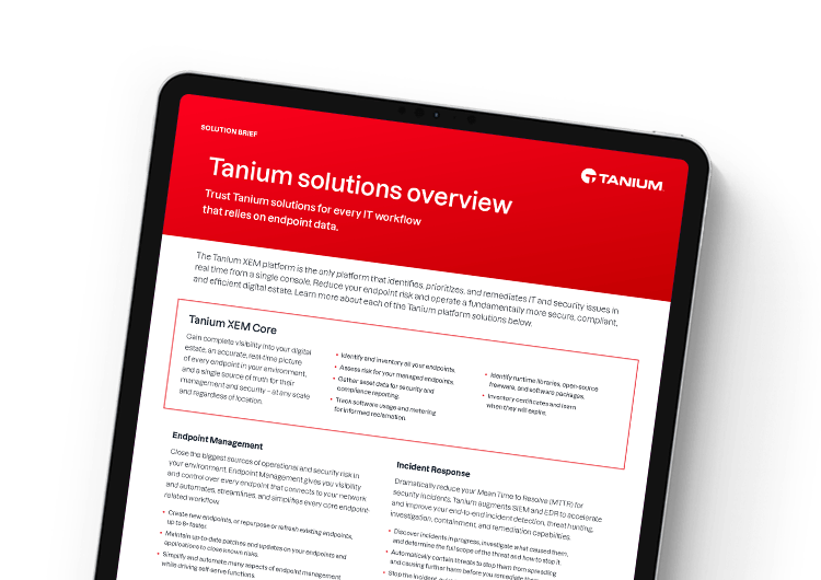 Mobile featured image. Tanium solutions overview brief