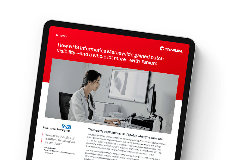 NHS Informatics Merseyside gained patch visibility and more with Tanium