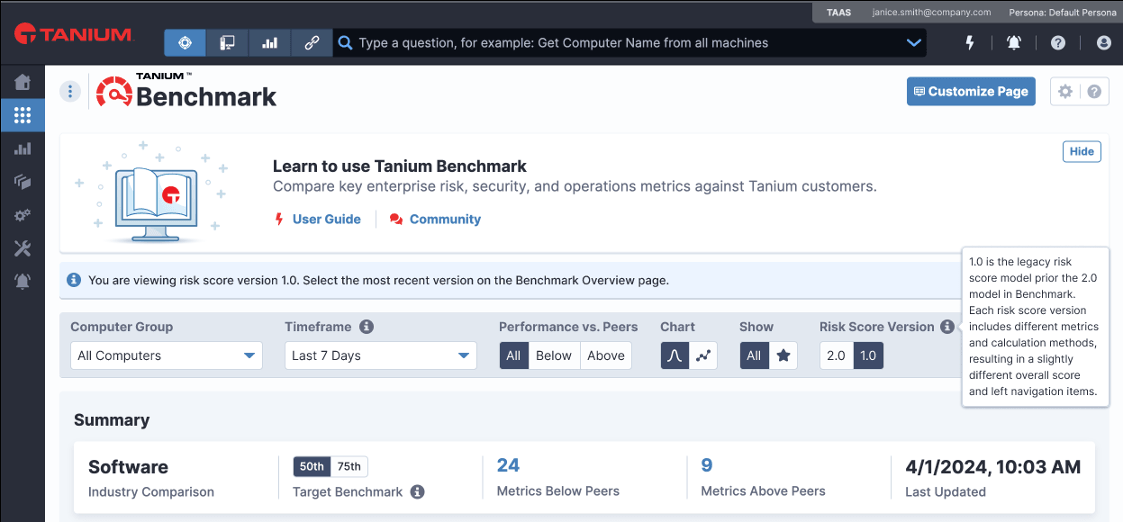 Tanium Benchmark screenshot