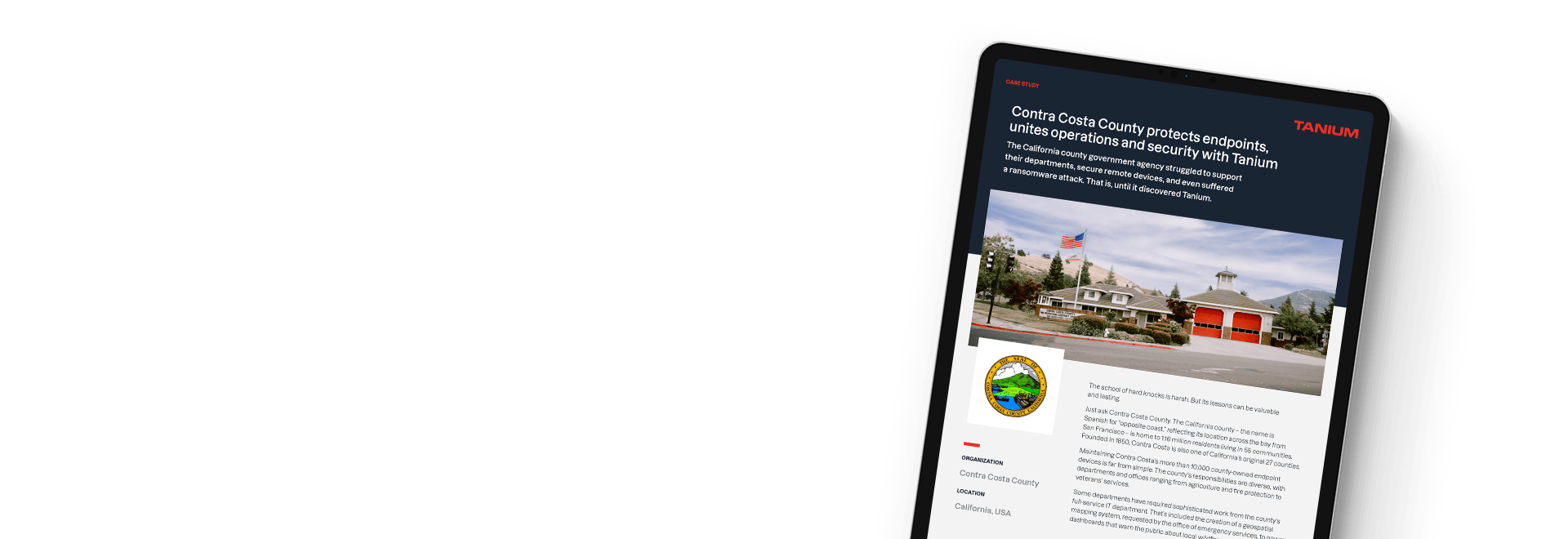Contra Costa County case study about protecting endpoints with Tanium