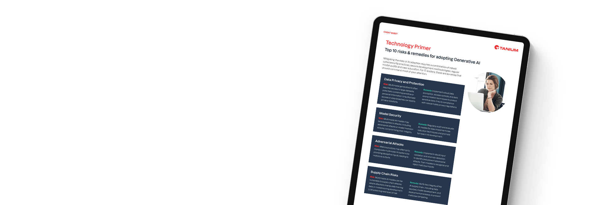 Cheat sheet on top 10 risks and remedies for generative AI adoption