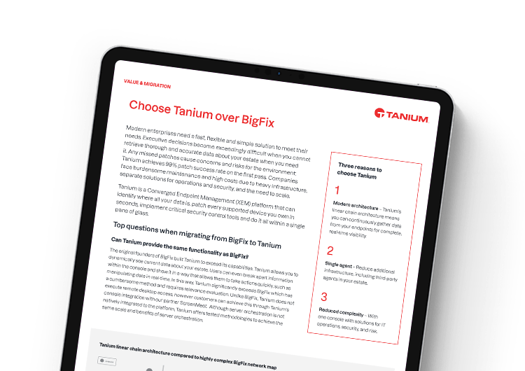 Why to choose Tanium over BigFix